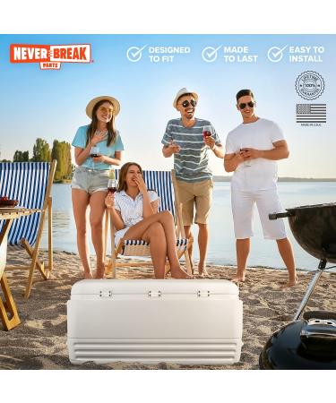 NeverBreak Parts - 3 Pack High Strength Cooler Hinges with Screws for Igloo Coolers | Premium Cooler Replacement Parts in White - Buy Online on GoSupps.com
