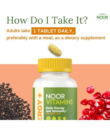 Noor Vitamins Energy+ Multivitamin - 60 Tablet | Boost Energy Levels & Support Overall Health - Buy Online on GoSupps.com