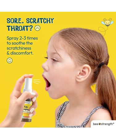 Bee Strength Kids Propolis Throat Spray - Sweet Caramel Flavour | Sore Throat Comfort for Little Ones | All Natural & Alcohol Free (15ml) - Buy Online on GoSupps.com