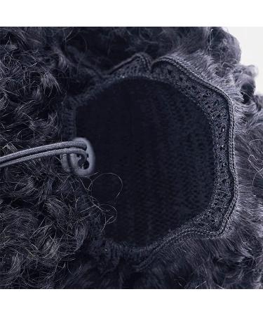 16 Inch Afro Kinky Curly Human Hair Ponytail for Black Women - 10A Brazilian Virgin Hair, 180% Density, Clip-in Drawstring Extension - Natural 4C Black Color - 120G, Pack of 1 - Buy Online on GoSupps.com