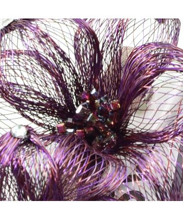 Mistofu Fancy Hair Barrettes Clips - Handmade Large Flower Design for Thick Hair | Wedding Hair Accessories in Purple Copper Wire - Buy Online on GoSupps.com