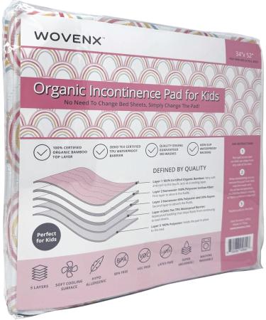Wovenx Bio-Incontinence Inserts for Kids & Toddlers - 5-Layer Waterproof Reusable Bedwetting Solutions for Double to Full Beds - Rainbow Design - Buy Online on GoSupps.com