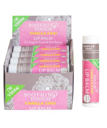 Soothing Touch Vanilla Chai Vegan Lip Balm .25 oz (85% Organic) (Case of 12)