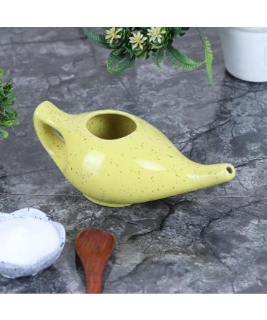 Durable Ceramic Neti Pot | Leak Proof, Non-Metallic & Lead Free | Yellow Matt Tiger Design | Sinus Relief | Microwave & Dishwasher Safe - Buy Online on GoSupps.com