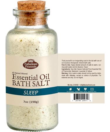 Fabulous Frannie Sleep Therapeutic Mineral Bath Salt - 7oz with Lavender, Marjoram, Vetiver, and Chamomile Essential Oils - Buy Online on GoSupps.com