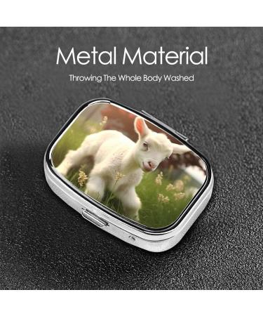 Shop Cute Lamb Printing 2 Compartment Pill Case - Travel Pill Box Organizer for Purse & Pocket Gifts - Buy Online on GoSupps.com