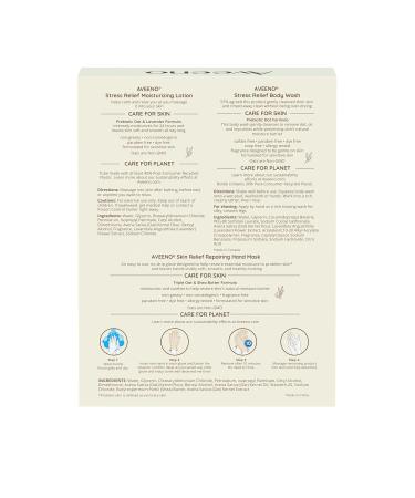 Aveeno Stress Relief Gift Set - Skincare for Sensitive Skin | Soothing Body Wash Moisturizing Lotion & Hand Masks - Buy Online on GoSupps.com