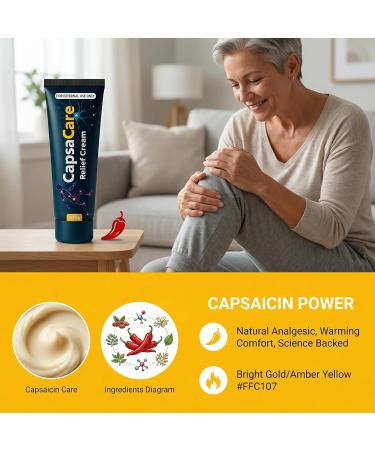 CapsaCare Neuropathy Relief Cream - with Capsaicin & Arnica Menthol for Muscle & Joint Comfort Fast Absorbing Formula for Feet Hands Legs and Waist (2Pcs) - Buy Online on GoSupps.com