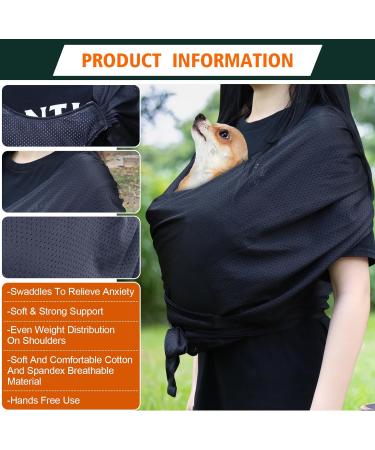 Hands-Free Dog Sling Carrier for Small Dogs | Double Shoulder Strap Design | Reduce Back Pain | Dog Training Bag Included (Black, M) - Buy Online on GoSupps.com