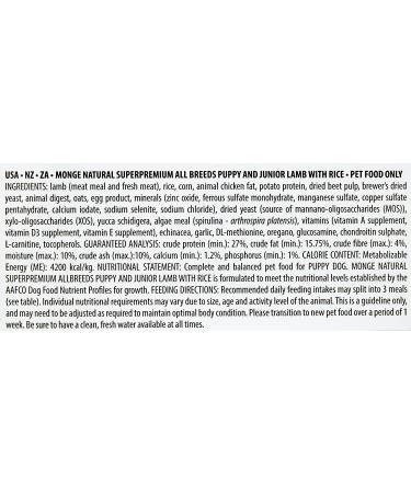 Monge Natural Superpremium Puppy All breeds crocchette with agnello and riso - 12 kg  - Buy Online on GoSupps.com