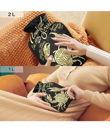 Vintage Nautical Marine Hot Water Bottle 2L | Plush Cover Hand & Foot Warmer | Perfect for Winter | Ideal Gift for Children Men & Women - Buy Online on GoSupps.com