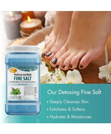 SPA REDI Detox Foot Soak 128 Oz - Mint Eucalyptus Dead Sea Salt with Argan & Coconut Oil for Hydration & Softening - Buy Online on GoSupps.com