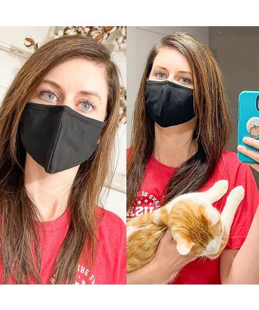 Comfso Cloth Face Masks Cotton with Nose Bridge Wire - Pack of 5 Black | For Girls, Boys, Men, Women - Buy Online on GoSupps.com