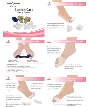 Toe Relief Protector Kit - Alleviate Pain from Hammer Toe & Hallux Valgus | Toe Separators & Footrests for Healing - Buy Online on GoSupps.com