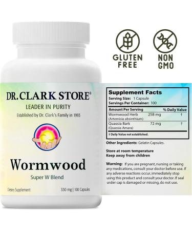 Dr Clark Wormwood Super W Blend 330 mg, 100 Gelatin Capsules - Buy Online on GoSupps.com