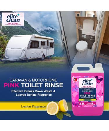 Elite Clean Caravan and Motorhome Toilet Cleaner | 2.5L Blue | Chemical Cleaning Fluid | 2.5L Pink Rinse Fluid Solution Cleaner | Motorhomes | Eco-Friendly | Formaldehyde Free - Buy Online on GoSupps.com