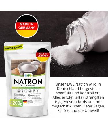 EWL Natural Products Natron Powder 2200g - Premium Baking Soda German Quality Extra XXL Pack for Baking & Cooking - Buy Online on GoSupps.com
