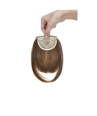 Fashion Clip In Bangs Hair Extensions Front Full Neat Bangs Fringe 2 Clips One Piece Thick Straight Hairpiece Accessories Hairpiece For Women Dark Brown & Gold Blonde