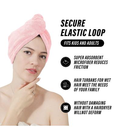 MOONQUEEN Coral Velvet Hair Towel Wrap for Women - Super Absorbent 380GSM Turban for Drying Curly Long Thick Hair - 3 Pack (Pink, 10x26 Inch) - Buy Online on GoSupps.com