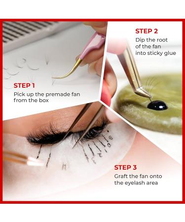 Shop 5D Premade Fan Eyelash Extensions | 120 Fans C/D Curl Mix Length 9-15mm | The Lash Supply - Buy Online on GoSupps.com