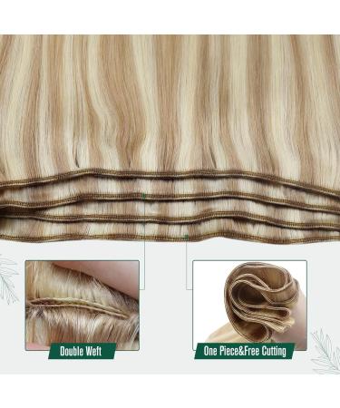 Buy Runature Real Hair Tress Extensions - Ash Blonde & Platinum Blonde Sew-In Weft Remy 40cm (16 inch) 100g #18AP60 - Buy Online on GoSupps.com
