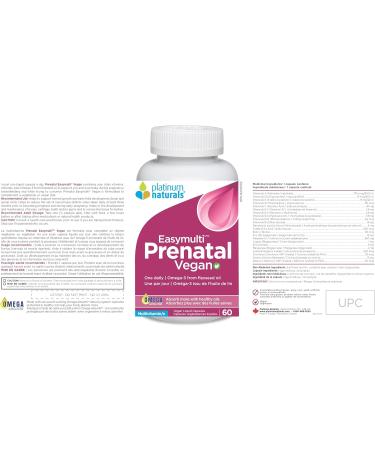Platinum Naturals Prenatal Easymulti 60 Vegan Liquid Capsules Comprehensive Prenatal Support with Omega 3 Iron Folate & Full B-Vitamin Complex for Expecting Mothers - DHA & EPA-Enriched 1 count (Pack of 60) - Buy Online on GoSupps.com