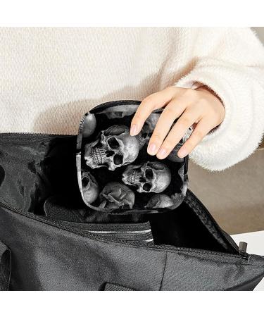 Black Skull Patterns Sanitary Napkin Storage Bag - Menstrual Cup Pouch for Women & Teen Girls - Multi-colored - Buy Online on GoSupps.com
