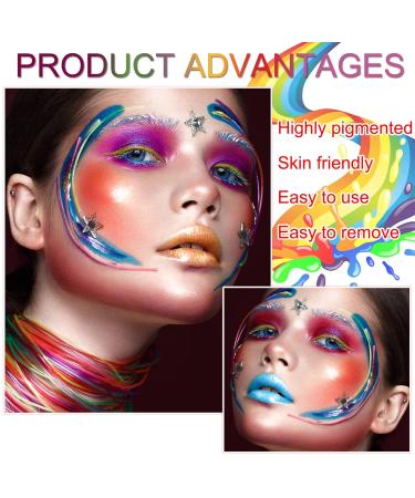 QIUFSSE 2 Packs Water Activated Eyeliner Palette - 16 Colors, UV Glow, Highly Pigmented Neon Eyeliner Set - Buy Online on GoSupps.com