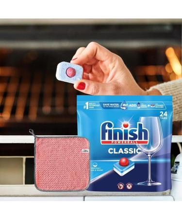 Powerball Dishwasher Detergent 24 Tabs - Tough Mess Cleaning Fresh Scent Sparkling Clean with Moofin Towel | International Shipping - Buy Online on GoSupps.com