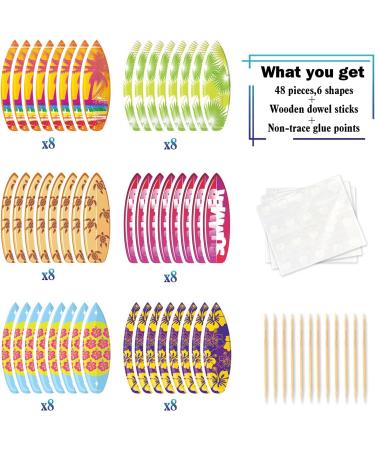 48pcs Surfboard Cupcake Toppers - Summer Hawaii Cupcake Toppers - Buy Online on GoSupps.com