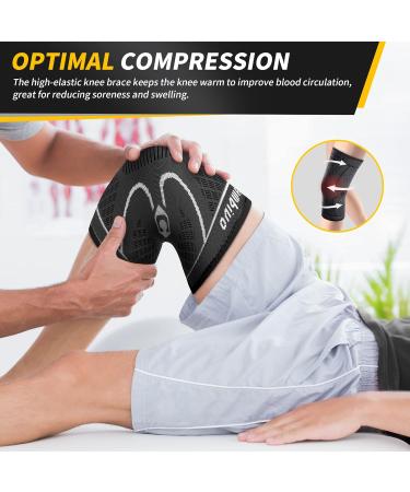 Buy Cambivo 2x Knee Brace for Men & Women - Orthopedic Support for Meniscus Tear ACL Arthritis - Perfect for Running Hiking & Sports - Black/Gray - Buy Online on GoSupps.com