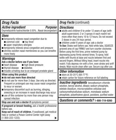 No Drip Nasal Spray Nasal Spray Pump Mist 12 Hour 1 fl oz - Buy Online on GoSupps.com