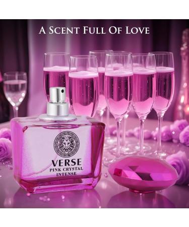 Verse Pink Crystal Intense for Women 3.4 fl Oz - Fruity & Floral Scents of Raspberry Peony Magnolia & Lotus Flowers - Base Notes of Amber Vibrant Musk & Deep Mahogany Wood - Elegant 100ml Bottle - Buy Online on GoSupps.com