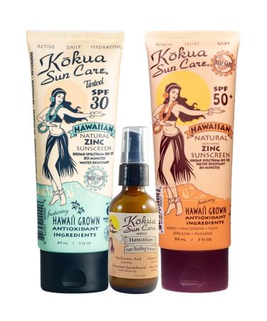 Kokua Sun Care 50 SPF 30 SPF Tinted and After Sun Serum Bundle