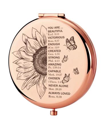 LOGMOR Healing Gifts Compact Mirror  Inspirational Christian Gifts for Women Mini Mirror  Appreciation Gifts  Religious Gifts Birthday Gifts for Women/Wife/Mom/Friends/Grandma/Sister