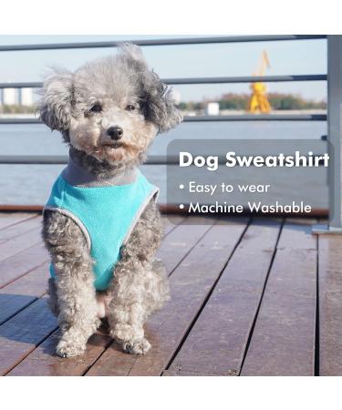 Cyeollo 2 Pack Dog Sweatshirts Fleece Jacket - Reflective Stripe - Soft Lightweight Sweaters for Small Dogs - Turquoise & Grey - Medium - Buy Online on GoSupps.com