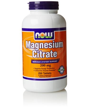 Now Magnesium Citrate 200 mg 250 Tablets