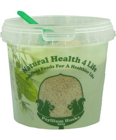 Psyllium Husk 500g in Recyclable Tub | Natural Health 4 Life | High Fibre Supplement - Buy Online on GoSupps.com