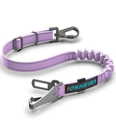 Iokheira dog seat belt for car dog belt for car safety dishes adjustable with universal plug & fastening of the locking rod (pink)