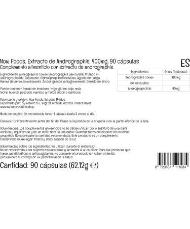 Now Foods Andrographis Extract 400mg - 90 Vegan Capsules | Lab-Tested, Gluten-Free, Soy-Free, Vegetarian - Buy Online on GoSupps.com
