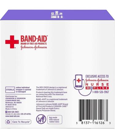 Band-Aid Brand Cushion Care Non-Stick Gauze Pads - 25 Individually-Wrapped Medium Pads - Buy Online on GoSupps.com