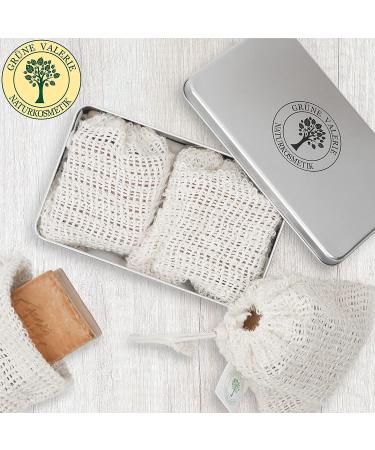Green Valerie Noble Gift Box - XXL Soap Bags (4 Pieces) for Aleppo Soap - Vegan & Eco-Friendly Pore Cleansing & Peeling Effect - Buy Online on GoSupps.com