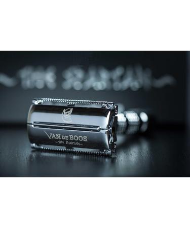Van de Boos Spartan Razor Set | Safety Razor with Astra Blades & Travel Case | Silver Wet Shaving for Men & Women - Buy Online on GoSupps.com