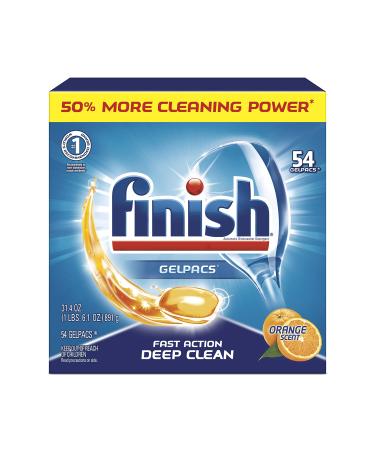 Finish Gelpacs Orange, 54ct, Dishwasher Detergent Tablets 54 Count - Buy Online on GoSupps.com