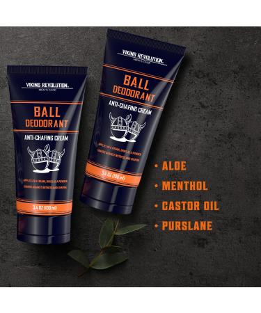 Viking Revolution Balls Deodorant for Men with Aloe Vera and Purslane - Groin Deodorant for Men Talc Free - Quick Drying Ball Cream for Men - Crotch Deodorant for Men Anti Chafing Cream for Men 2 Pack 2 Pack 3.4 Ounce (Pack of 2) - Buy Online on GoSupps.com