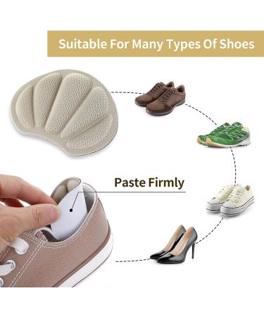 Sibba High Heel Pads - 3 Pairs Shoe Cushion Inserts for a Secure Fit, Pain Prevention & Blister Relief - Beige and Black - Women's Heel Grips - Buy Online on GoSupps.com