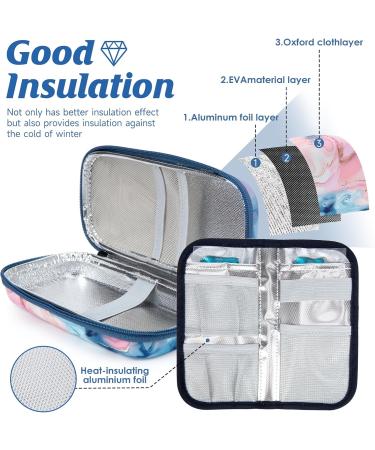 Youshares Insulin Cooling Bag - Travel Etui for Diabetes | TSA Approved Eva Cool Box for Glucose Meter Epipen & Insulin Pen with 2 Cooling Packs (Treisand Rosa) - Buy Online on GoSupps.com