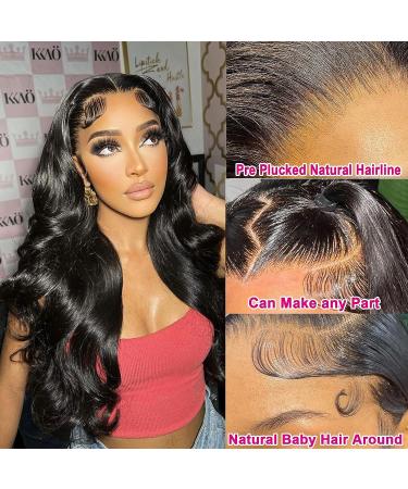 Body Wave Lace Front Human Hair Wig 22 Inch | Pre Plucked 13x4 HD Lace | Glueless 180% Density for Black Women | Bleached Knots | Natural Color - Buy Online on GoSupps.com