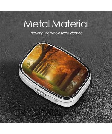 Buy Morning Autumn Grove Printed Square Pill Box - Portable Medicine Organiser for Travel | International Shipping Available - Buy Online on GoSupps.com