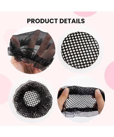 WSERE Women Hair Snood Net Bun Cover Set - 12 Pcs | Non-slip Black Mesh Hairnets for Girls | Formal Classy Crochet Knit Bun Covers - Buy Online on GoSupps.com